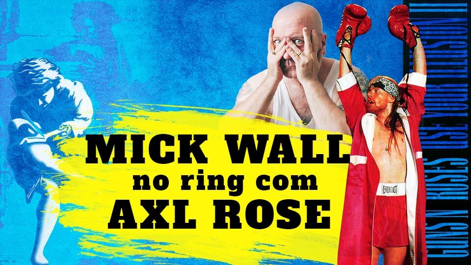 Mick Wall no ring com Axl Rose