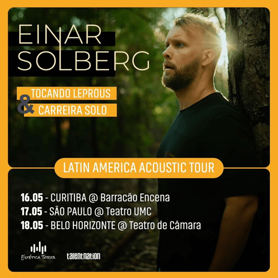 Einar Solberg promete noite inesquecível em show solo em Curitiba 1 Einar Solberg promete noite inesquecivel em show solo em Curitiba
