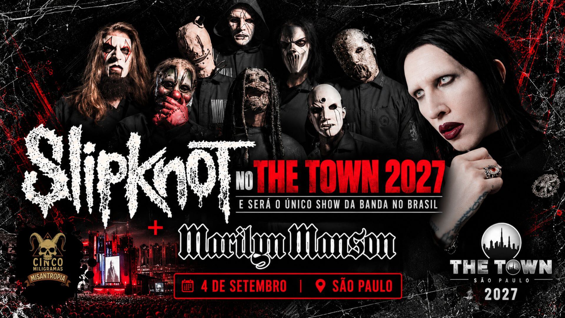 Slipknot e Marilyn Manson no The Town 2027 em São Paulo